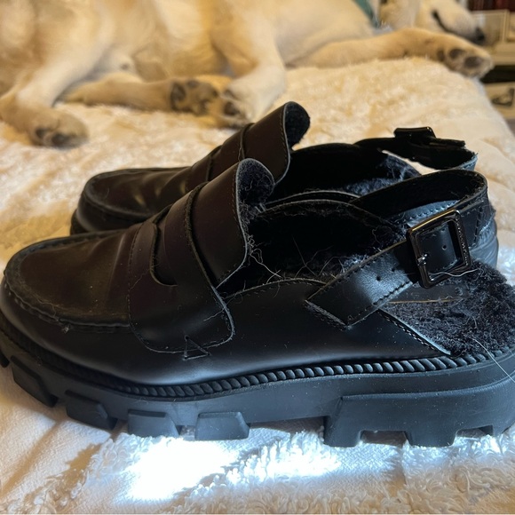 Kelsi Dagger Black Loafer platform mules with Buckle Detail with box - Picture 2 of 10